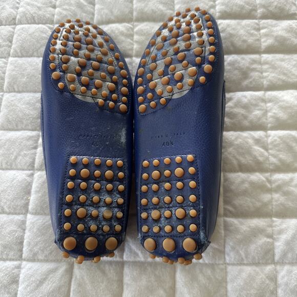 M Gemi Moccasin Womens 40.5 US 9.5 Blue Leather Driving Loafer Classic Preppy - Picture 5 of 14